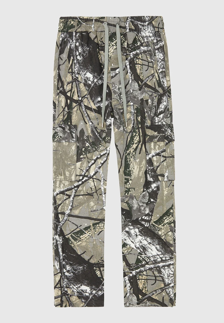 Man Casual Trousers Tree Camo Cargo Pants - Khaki