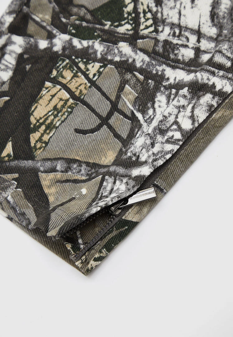 Man Casual Trousers Tree Camo Cargo Pants - Khaki