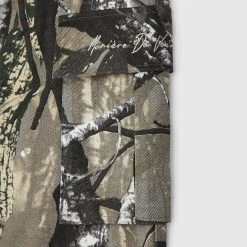 Man Casual Trousers Tree Camo Cargo Pants - Khaki