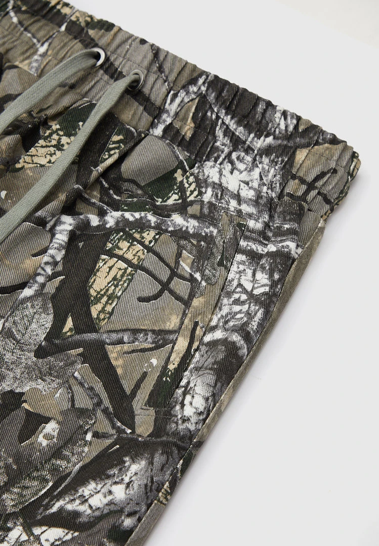 Man Casual Trousers Tree Camo Cargo Pants - Khaki