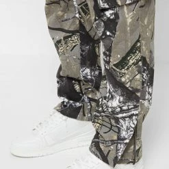 Man Casual Trousers Tree Camo Cargo Pants - Khaki