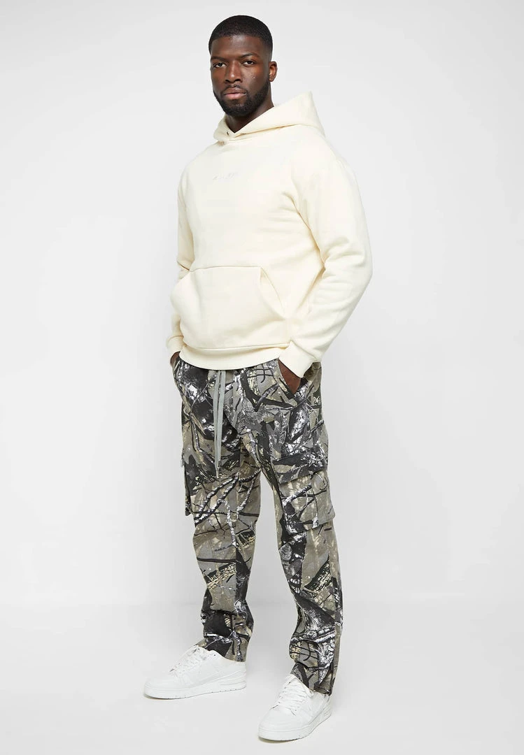 Man Casual Trousers Tree Camo Cargo Pants - Khaki