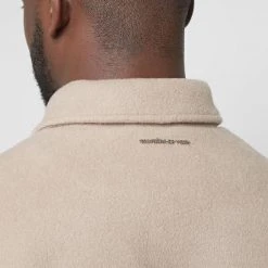 Man Jackets Two Tone Varsity Jacket - Stone/Beige