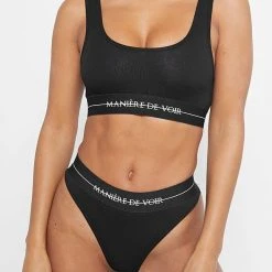 Woman Lingerie Manière De Voir High Leg Thong - Black