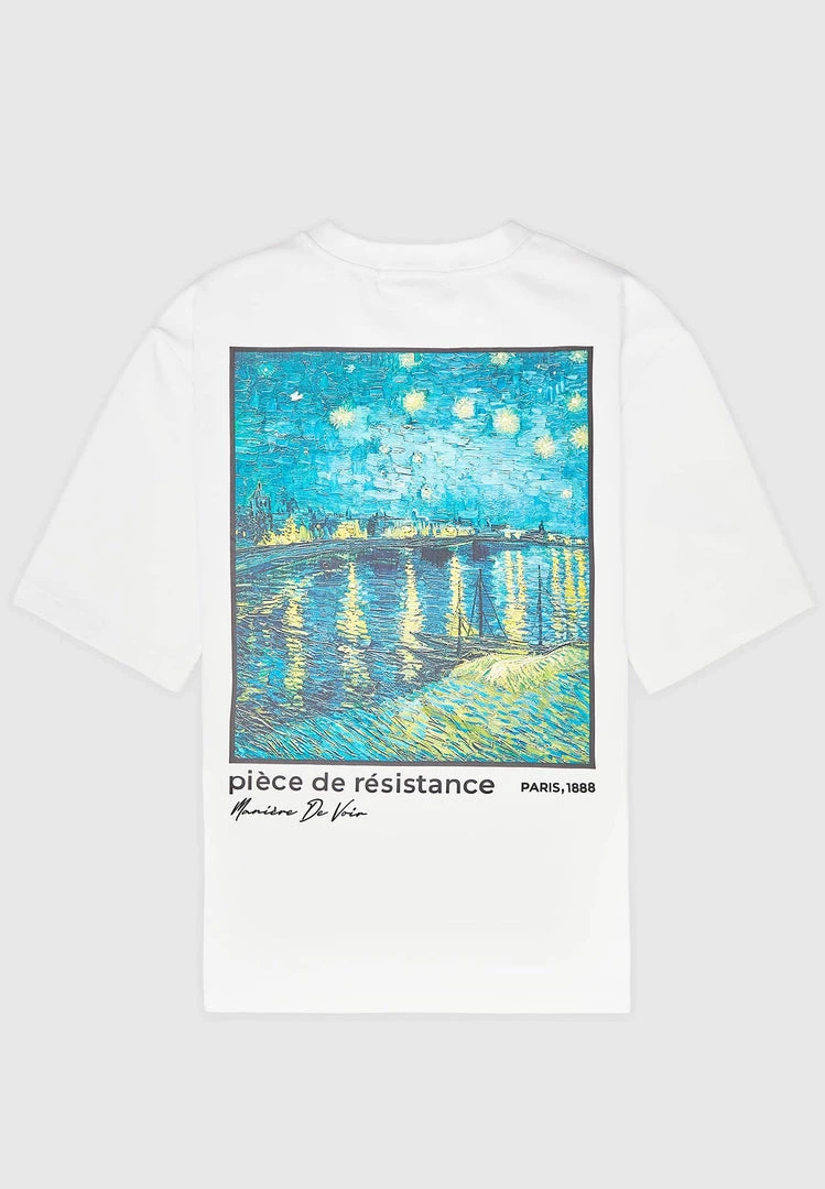 Man T-Shirts Van Gogh Graphic T-Shirt - White T-SHIRTS & TOPS