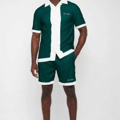 Man Shorts Varsity Shorts - Green SHORTS SETS