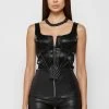 Woman Tops TOPS & T SHIRTS Vegan Leather Corset Top - Black