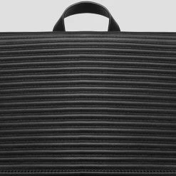 Man Accessories Vegan Leather Pleated Backpack - Black