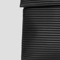 Man Accessories Vegan Leather Pleated Backpack - Black