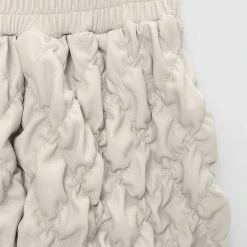 Woman Trousers CARGO PANTS & JOGGERS Vegan Leather Ruched Joggers - Beige