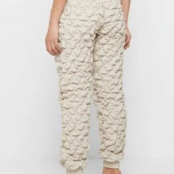 Woman Trousers CARGO PANTS & JOGGERS Vegan Leather Ruched Joggers - Beige