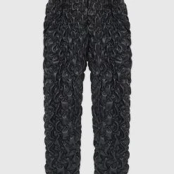 Woman Trousers CARGO PANTS & JOGGERS Vegan Leather Ruched Joggers - Black