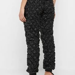 Woman Trousers CARGO PANTS & JOGGERS Vegan Leather Ruched Joggers - Black