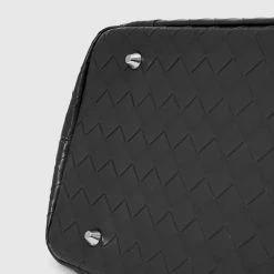 Woman Accessories Vegan Leather Woven Tote Bag - Black