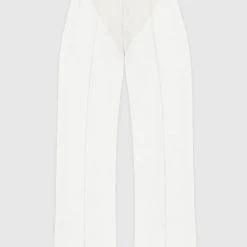 Woman Trousers Vegan Leather & Woven Trousers - Off White