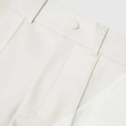 Woman Trousers Vegan Leather & Woven Trousers - Off White