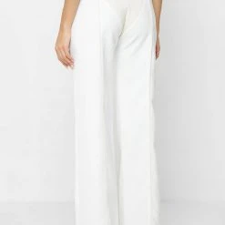 Woman Trousers Vegan Leather & Woven Trousers - Off White