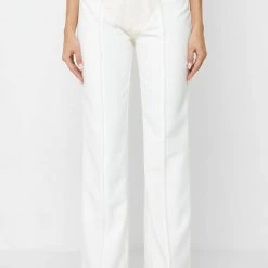 Woman Trousers Vegan Leather & Woven Trousers - Off White