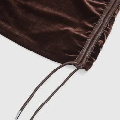 Woman Dresses Velour Mini Dress - Brown