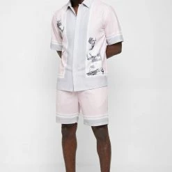 Man Shirts Venus Resort Shirt - Pink
