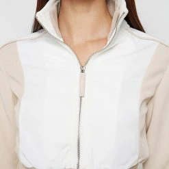 Woman Tracksuits Viscose Track Jacket - Beige/White