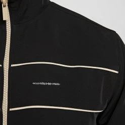 Man Tracksuit Tops Viscose Track Jacket - Black / Off White TRACKSUITS