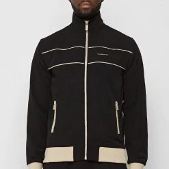 Man Tracksuit Tops Viscose Track Jacket - Black / Off White TRACKSUITS