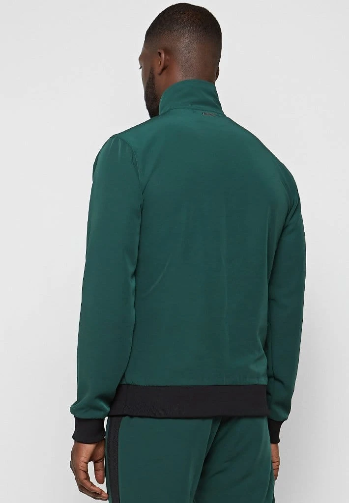 Man Tracksuit Tops Viscose Track Jacket - Emerald Green / Black