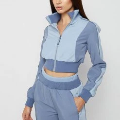 Woman Tracksuits Viscose Track Jacket - Steel Blue