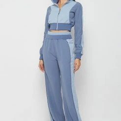 Woman Tracksuits Viscose Track Jacket - Steel Blue