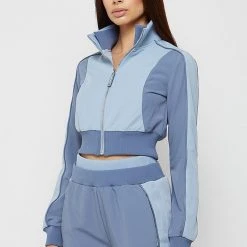 Woman Tracksuits Viscose Track Jacket - Steel Blue