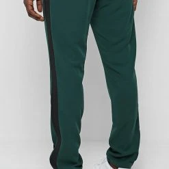 Man Tracksuit Bottoms TRACKSUITS Viscose Track Pants With Stripe - Emerald Green / Black