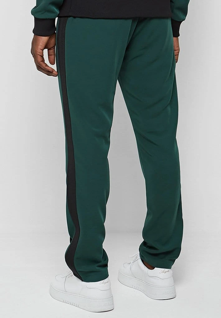 Man Tracksuit Bottoms TRACKSUITS Viscose Track Pants With Stripe - Emerald Green / Black