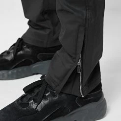 Man Casual Trousers Waxed Cargo Pants - Black