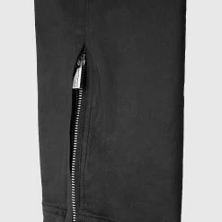 Man Casual Trousers Waxed Cargo Pants - Black