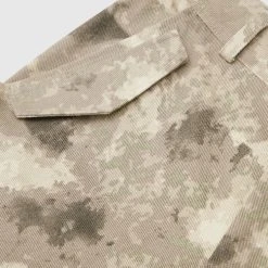 Woman Trousers Wide Leg Camo Cargo Pants - Beige