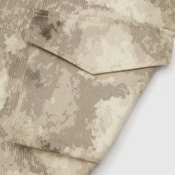 Woman Trousers Wide Leg Camo Cargo Pants - Beige