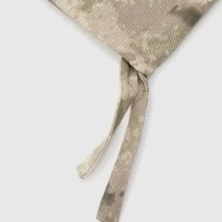 Woman Trousers Wide Leg Camo Cargo Pants - Beige