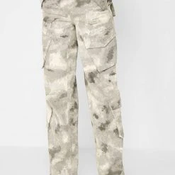 Woman Trousers CARGO PANTS & JOGGERS Wide Leg Camo Cargo Pants - Grey