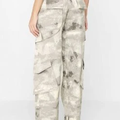 Woman Trousers CARGO PANTS & JOGGERS Wide Leg Camo Cargo Pants - Grey