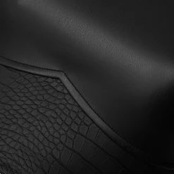 Woman Tops Wide Shoulder Croc Embossed Crop Top - Black