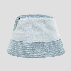 Woman Accessories Denim & Organza Bucket Hat - Mid Blue