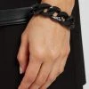 Woman Jewellery Marble And Matte Cuban Link Bracelet - Black