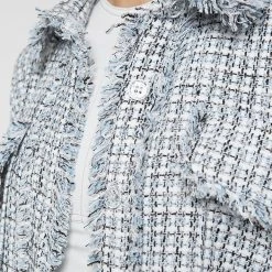 Woman Shirts Oversized Boucle Shirt - Blue