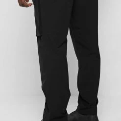 Man Casual Trousers Zip Detail Cargo Pants - Black